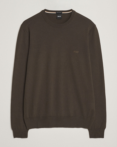 BOSS BLACK Botto Merino Knitted Pullover Open Green – Verde