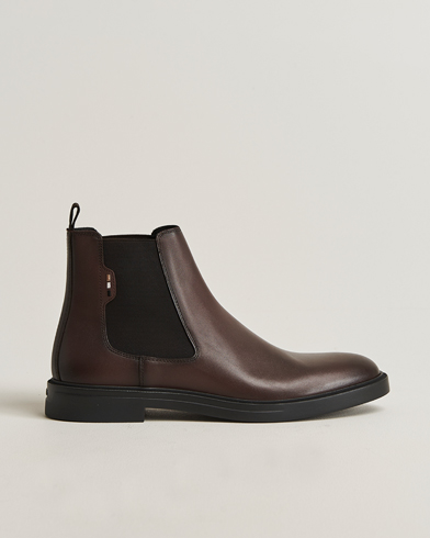 BOSS BLACK Calev Leather Chelsea Boot Dark Brown – Marrone