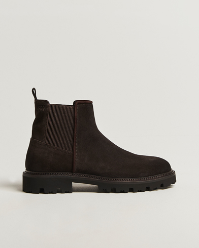 BOSS BLACK Julyo Suede Chelsea Boot Dark Brown – Marrone