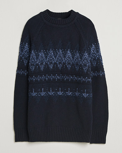 BOSS ORANGE Karombo Wool Fairisle Sweater Dark Blue – Blu