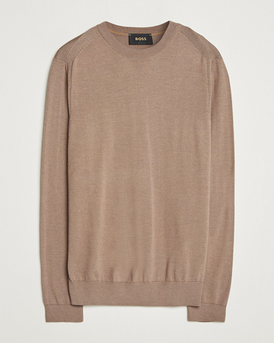 BOSS CAMEL Overo Wool/Cashmere Knitted Sweater Open Beige – Marrone
