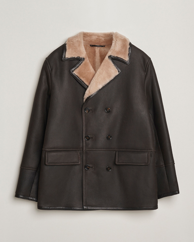 BOSS CAMEL Mabano Leather Peacoat Brown – Marrone