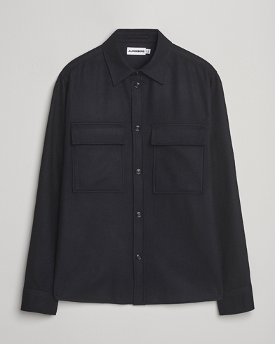 J.Lindeberg Flat Wool Overshirt Black – Nero