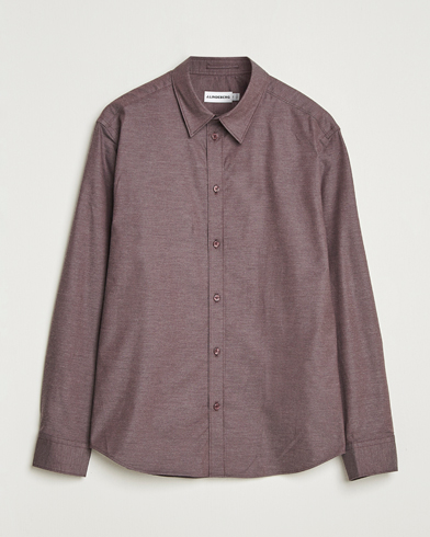 J.Lindeberg Slim Fit Light Flannel Shirt Huckleberry – Marrone