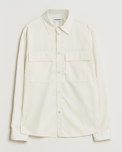 J.Lindeberg Finnigan Tencel Twill Overshirt Cloud White – Bianco