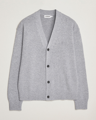 J.Lindeberg Eddy Wool/Cotton Knitted Cardigan Light Grey Melange – Grigio