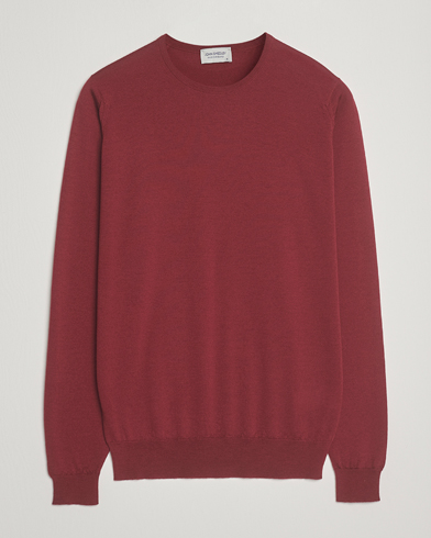 John Smedley Lundy Extra Fine Merino Crew Neck Wolf Red – Rosso