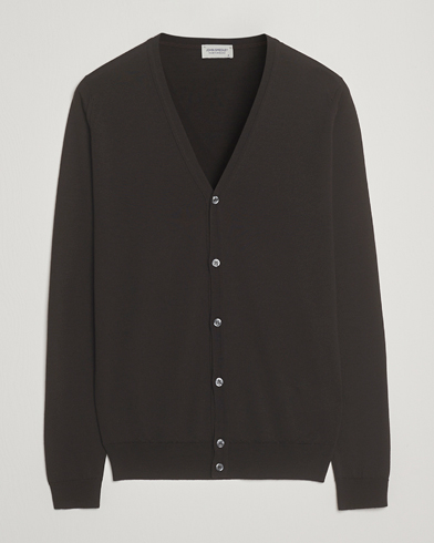 John Smedley Petworth Extra Fine Merino Cardigan Faulkner Brown – Marrone