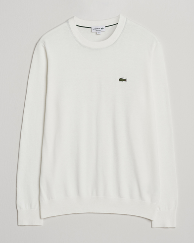 Lacoste Cotton Knitted Sweater Flour – Bianco