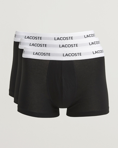 Lacoste 3-Pack Stretch Cotton Trunks Black – Nero