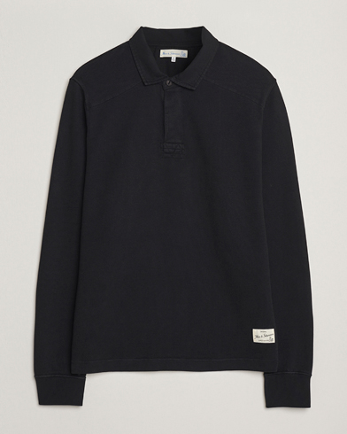 Merz b. Schwanen Relaxed Fit Vintage Cotton Rugby Shirt Black – Nero