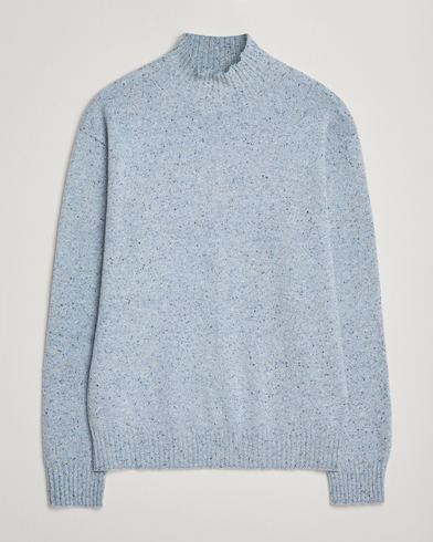 NN07 Aksel Wool Donegal Knitted Mock Neck Cerulian Blue – Blu