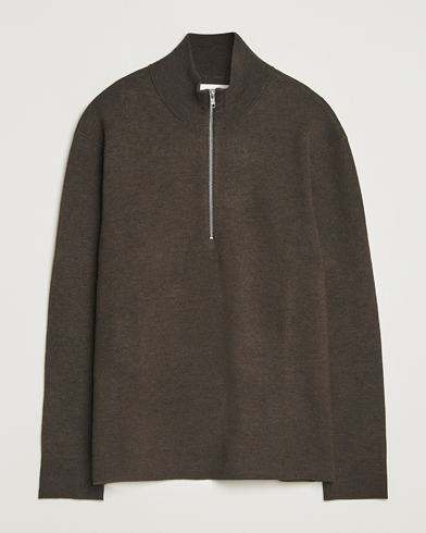 NN07 Harald Cotton/Modal Half Zip Demitasse Brown – Marrone