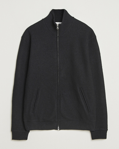 NN07 Boiled Wool Full Zip Black – Nero