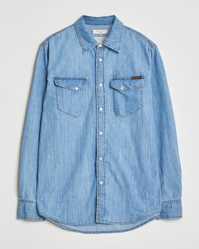 Nudie Jeans Gunnar Denim Shirt Light Blue – Blu