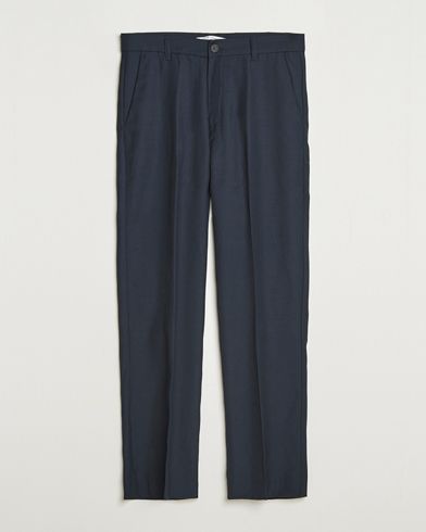 Samsøe Samsøe Noah Pleated Trousers Salute Navy – Blu