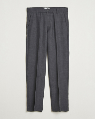 Samsøe Samsøe Noah Pleated Trousers Dark Grey Melange – Grigio