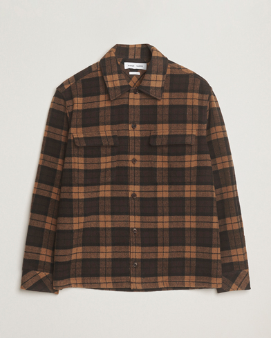 Samsøe Samsøe Castor Checked Overshirt Turkish Coffee – Marrone