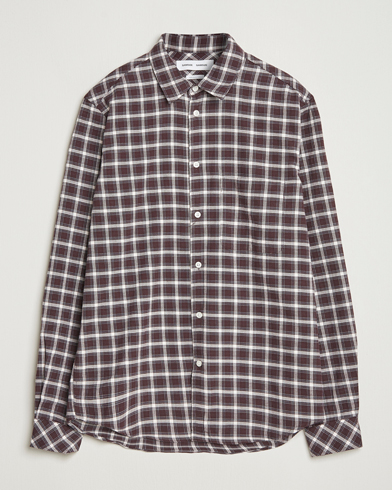 Samsøe Samsøe Liam Brushed Cotton Checked Shirt Raisin – Marrone