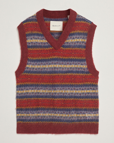 Gant Brushed Fair Isle Vest Plumped Red – Rosso