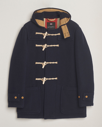 Gloverall Mid Length Monty Union Jack Duffle Coat Navy – Blu