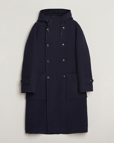 Gloverall Raglan Wool Coat Navy – Blu