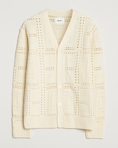 NN07 Tobias Knitted Cardigan Ivory – Bianco