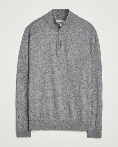 Canali Donegal Half Zip Sweater Grey Melange – Grigio
