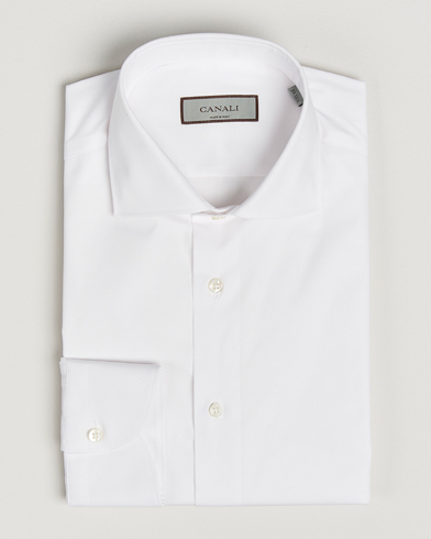 Canali Slim Fit Cotton/Stretch Shirt White – Bianco