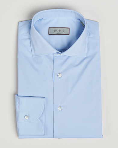 Canali Slim Fit Cotton/Stretch Shirt Light Blue – Blu