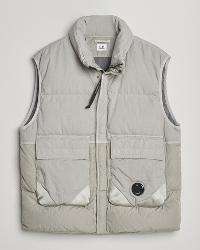C.P. Company Eco Chrome Mixed Down Vest Light Grey – Grigio