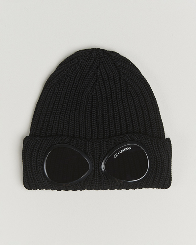 C.P. Company Knitted Merino Goggle Beanie Black – Nero