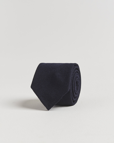 Finamore Napoli Wool Twill Tie Navy – Blu