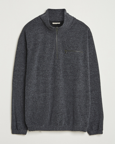 Forét Elm Half Zip Sweatshirt Dark Grey Melange – Grigio