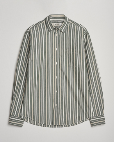 Forét Maple Poplin Shirt Dark Green Stripe – Verde