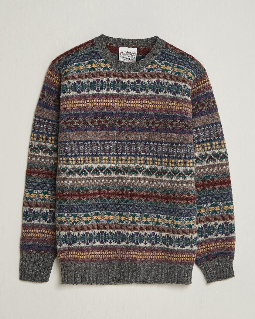 Jamieson's of Shetland Jamiesons Of Shetland All Over Fair Isle Pullover Crew Neck Multi – Multicolore