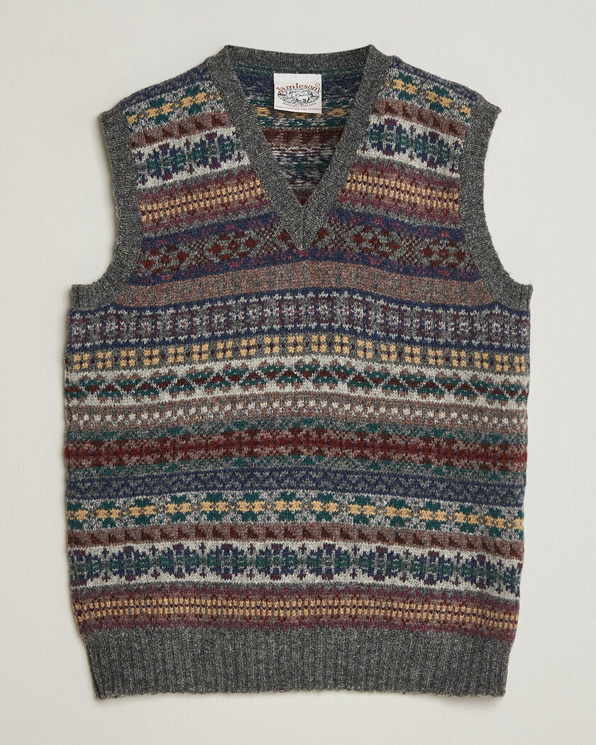 Jamieson's of Shetland Jamiesons Of Shetland All Over Fair Isle Slipover Multi – Multicolore