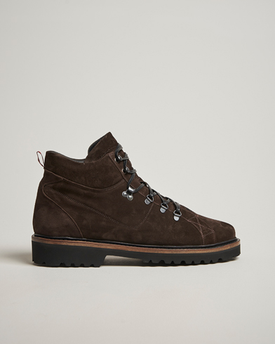 Kiton St Moritz Winter Boots Dark Brown Suede – Marrone