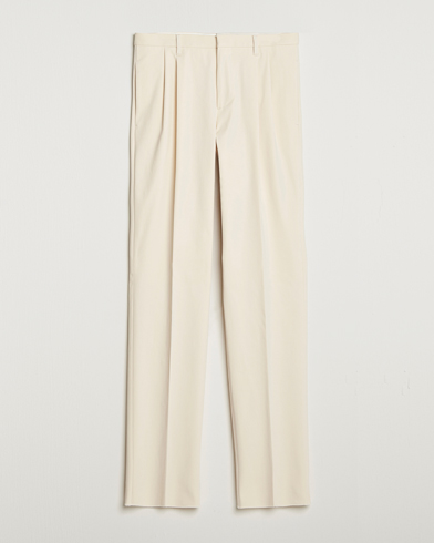 Lardini Double Pleated Cotton Stretch Trousers Off White – Bianco