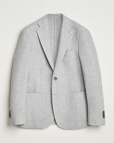 L.B.M. 1911 Jack Fly Knitted Wool Blazer Light Grey – Grigio