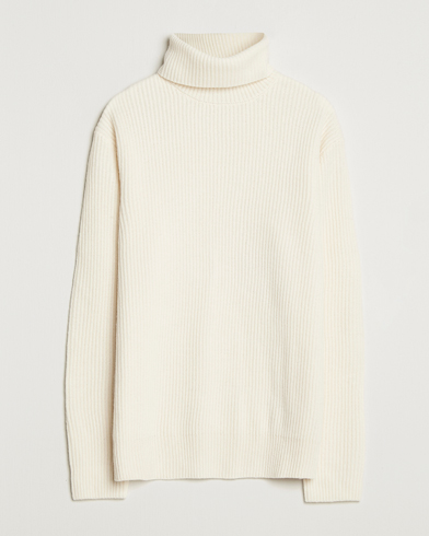 LES DEUX Eddie Wool Rib Rollneck Ivory – Bianco