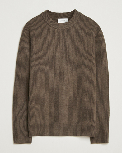 LES DEUX Eddie Wool Rib Crewneck Teak – Marrone
