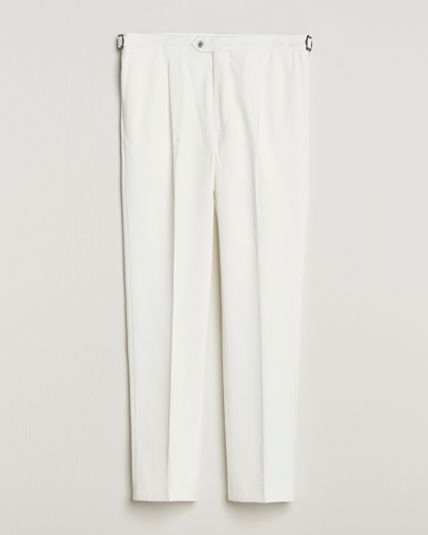 Oscar Jacobson Delon Brushed Cotton Trousers White – Bianco