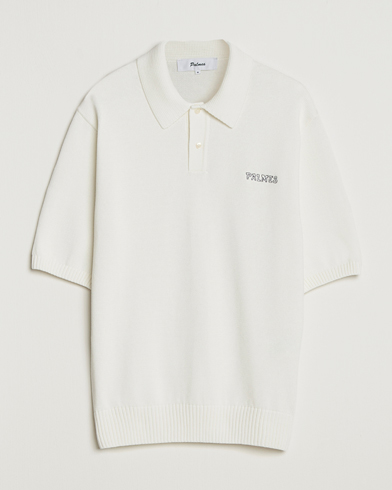Palmes Cotton Knit Polo Off White – Bianco