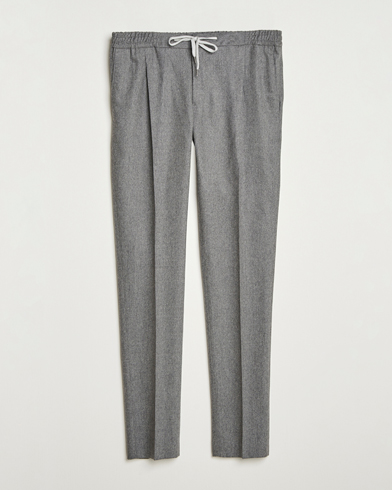 PT01 Slim Fit Wool/Cashmere Drawstring Trousers Grey Melange – Grigio