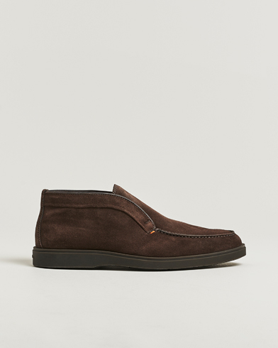 Santoni Detroit Chukka Boots Dark Brown Suede – Marrone