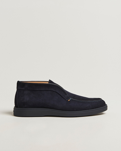 Santoni Detroit Chukka Boots Navy Suede – Blu