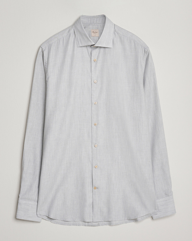 Stenströms Regular Fit Brushed Mini Herringbone Shirt Grey – Grigio