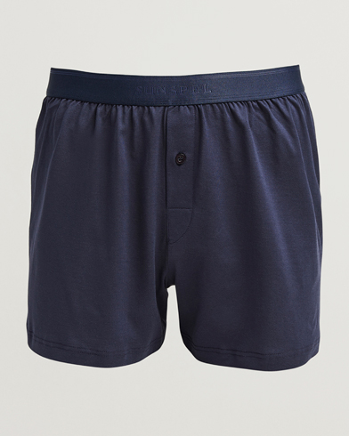 Sunspel Superfine One Button Boxer Navy – Blu