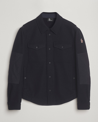 Moncler Grenoble Brushed Cotton Overshirt Navy – Blu